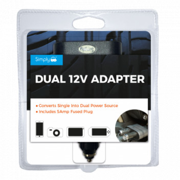 Simply Auto POW02 12V Dual Power Adaptor - Twin Socket Car P