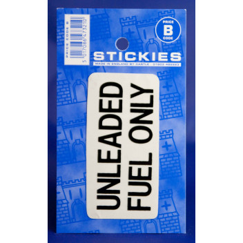 Un-Leaded Fuel Black Sticker