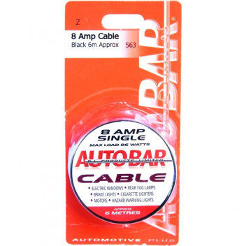 Autobar 8 Amp Cable 6 Metre Black