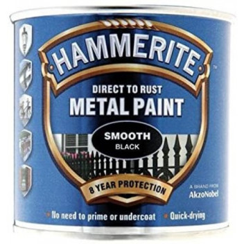 Hammerite 5084863 Smooth Black 250ml - Smooth Rust Protectio