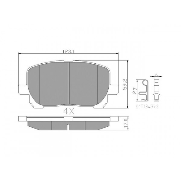 BRK PAD SET FT TOYOTA 01-10 image