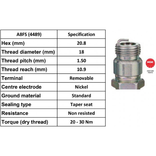 SPARK PLUG A8FS KIT CAR image