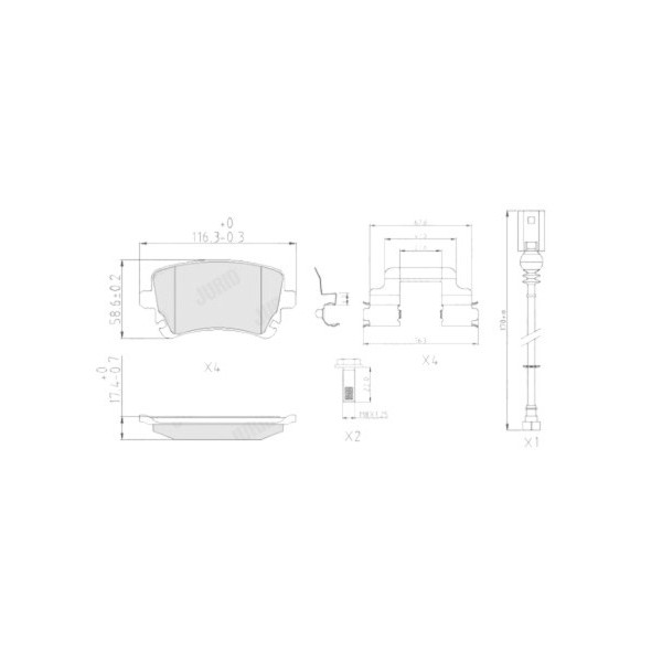 BRK PAD SET R VW 03-24 image