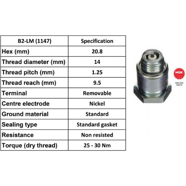 SPARK PLUG B2-LM MOWER PLUG image
