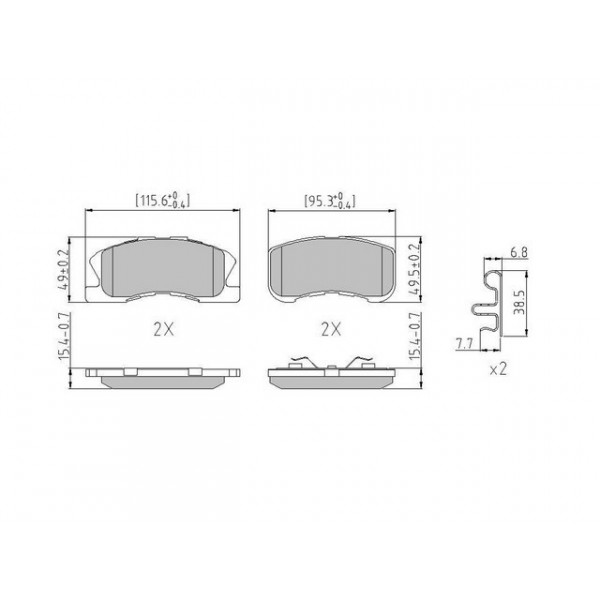 BRK PAD SET FT DAIHATSU PERODUA 98-10 image
