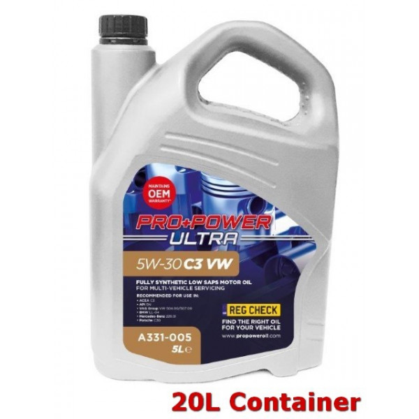 5W-30 C3 VW Fully Synthetic Low SAPS Engine Oil 20L image