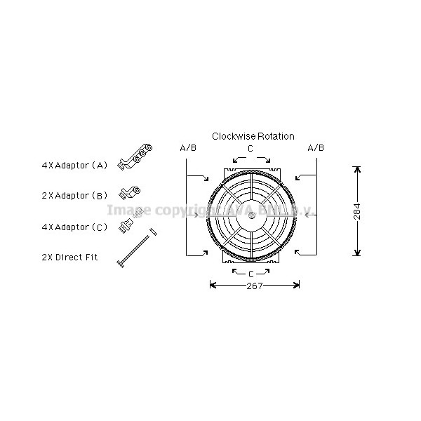 CLG FAN 12 VOLT UNIVERSAL 10IN image