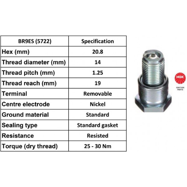 SPARK PLUG BR9ES image