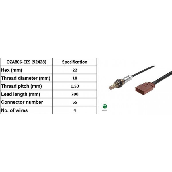 LAMBDA SENSOR R AUDI A3 A4 A6 VW GOLF POLO 95-08 image