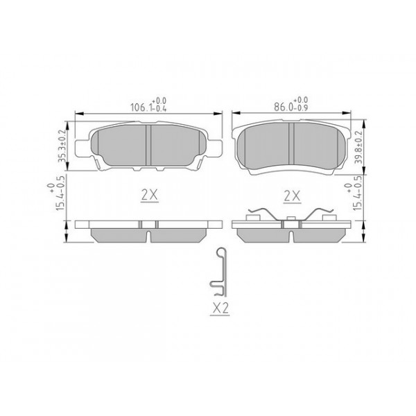 Brake Pad Set - Disc Brake Chrysler Dodge Jeep Mitsubishi 00 image