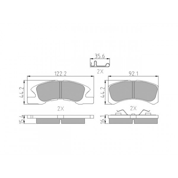 BRK PAD SET FT DAIHATSU MITSUBISHI PERODUA 98-28 image