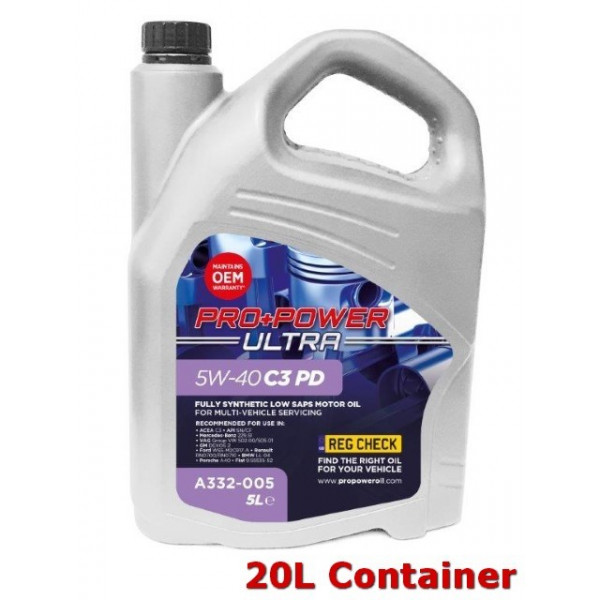 PRO POWER ULTRA 20LT 5W-40 C3 PD MOTOR OIL image