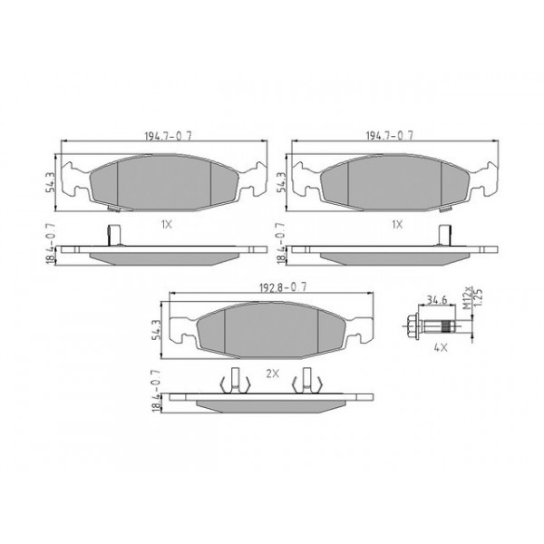 BRK PAD SET FT JEEP 90-05 image