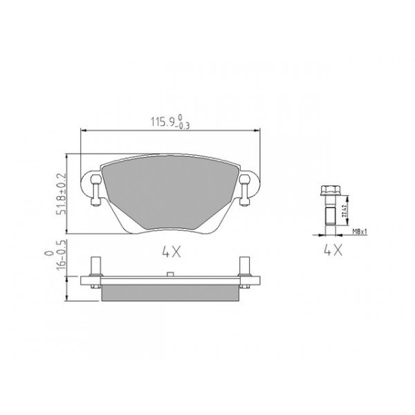 BRK PAD SET R FORD JAGUAR 00-09 image