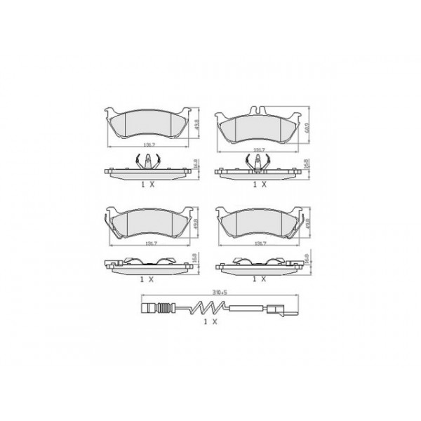 BRK PAD SET R MERCEDES 98-05 image