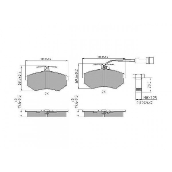 BRK PAD SET FT AUDI 79-00 image