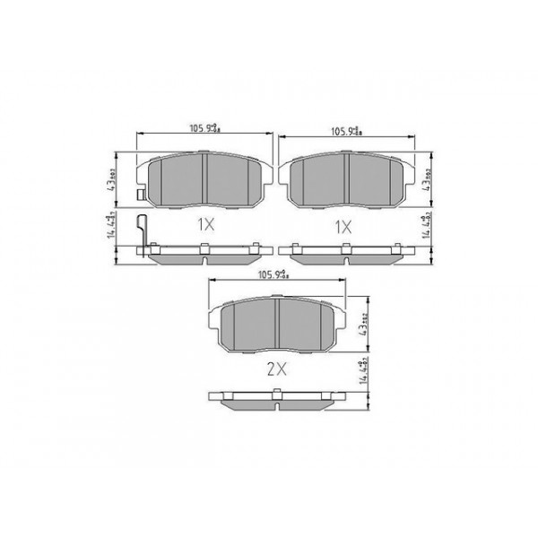 BRK PAD SET R MAZDA NISSAN SUZUKI 97-12 image