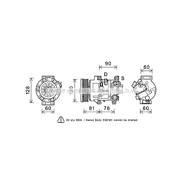 CMPRSSR TOYO AVENSIS COROLLA VERSO 03-09 image