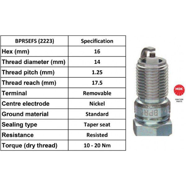 SPARK PLUG BPR5EFS image