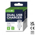 Image for Simply ICDC02 - White Dual Usb Car Charger