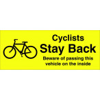 Image for Castle Promotions V583 - Cyclist Stay Back Sticker