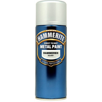 Image for Hammerite 5084783 - Metal Paint Hammered Silver Aerosol Paint 400ml