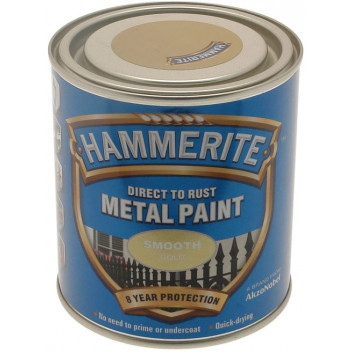 Image for Hammerite 5084847 - Metal Paint Smooth Gold Paint 250ml