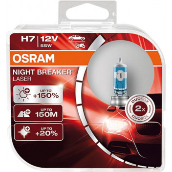 Image for Osram 64210NL-HCB - Night Breaker Laser +150% Bulb H7 (x2)