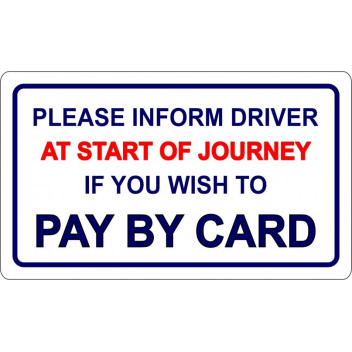 Image for Castle Promotions V607 - Pay By Card At Start Of Journey Sticker