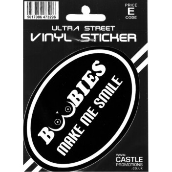 Image for Castle Promotions V568 - Boobies Make Me Smile Sticker