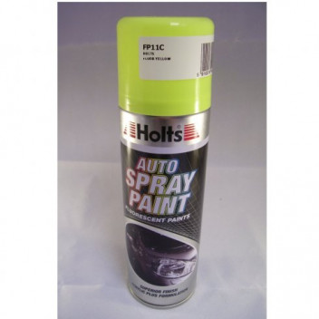 Image for Holts FP11C - Fluorescent Yellow Paint Match Pro Vehicle Spray Paint 300ml