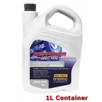 Image for Pro Power Ultra X855-001 - Longlife Antifreeze & Coolant - Universal Universal All Makes Top Up Coolant 1L