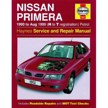Image for Haynes 1851 - Workshop Service & Repair Manual Nissan Primera I Phase 1 - 5D 1990-10->1994-102.0 120Hp