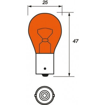 Image for Lucas LLB343 Amber Indicator Bulb Ba15s SCC 12v 21W