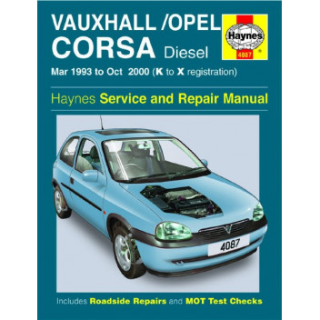 Image for Haynes 4087 - Workshop Service & Repair Manual Vauxhall/Opel Corsa Diesel (Mar 1993 - Oct 2000)