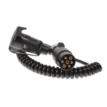 Image for Maypole MP5886 - 2.5m 7 Pin N Type Curly Extension Lead (Plug To Socket)