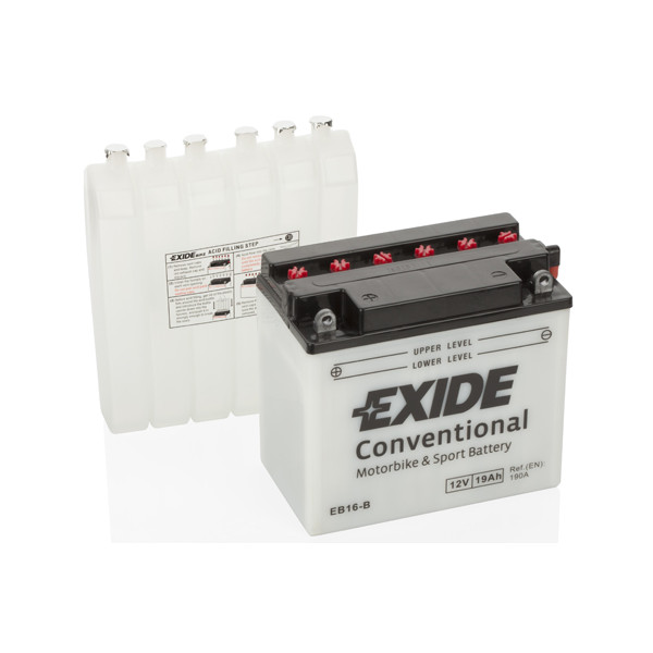 Exide YB16-B 12V 19Ah 190CCA Conventional Motorcycle Battery image